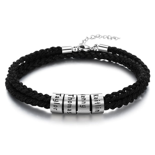 Braided Rope Personalised Bracelet For Men | Customised Gift For Him