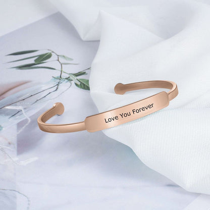 Custom Engraved Nameplate Bangle For Ladies | Bespoke Gift For Woman | 2 Colours To Choose