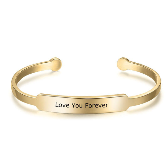 Custom Engraved Nameplate Bangle For Ladies | Bespoke Gift For Woman | 2 Colours To Choose