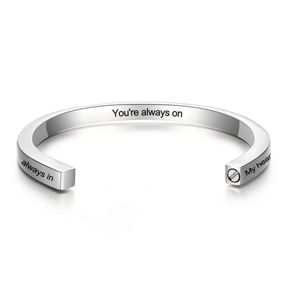 Personalised Gift For Men | Custom Engraved Bangle For Men | Bespoke Engraved Bracelet For Him