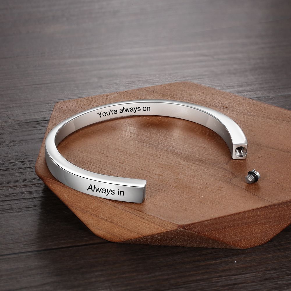 Personalised Gift For Men | Custom Engraved Bangle For Men | Bespoke Engraved Bracelet For Him