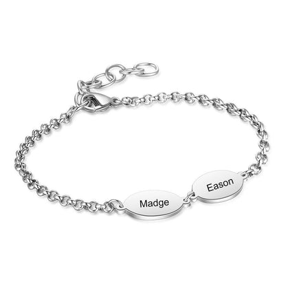 Custom Engraved Up To 5 Names Bracelet | Bespoke Name Bracelet For Women