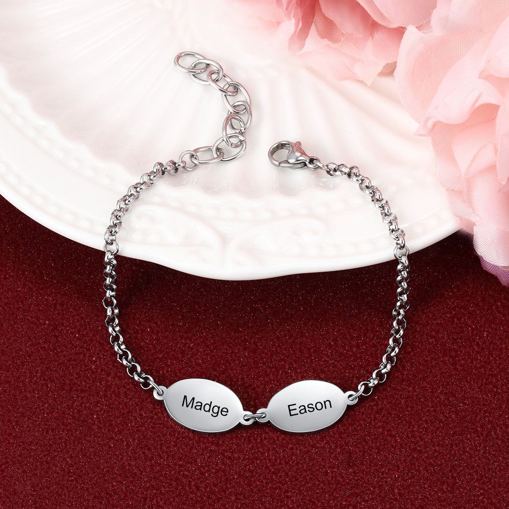 Custom Engraved Up To 5 Names Bracelet | Bespoke Name Bracelet For Women