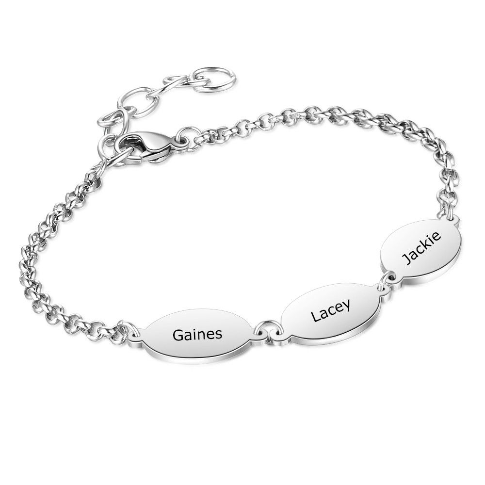 Custom Engraved Up To 5 Names Bracelet | Bespoke Name Bracelet For Women