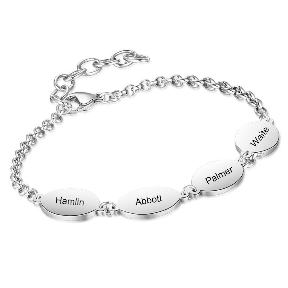 Custom Engraved Up To 5 Names Bracelet | Bespoke Name Bracelet For Women