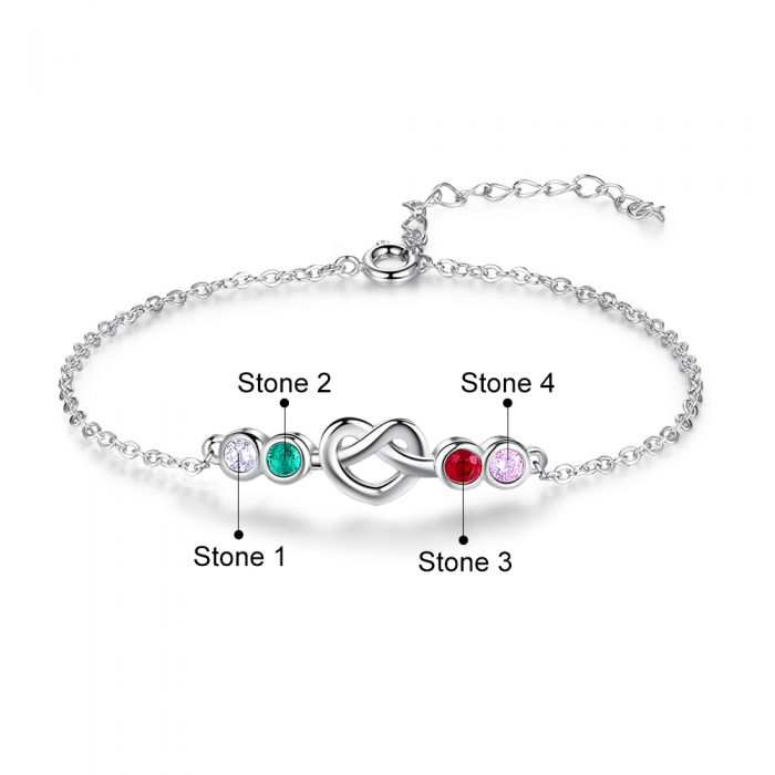 Personalised Birthstone Bracelet For Her | Customised Bracelet With Birthstones For Women