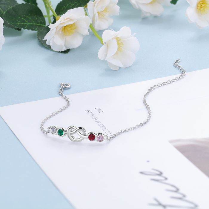 Personalised Birthstone Bracelet For Her | Customised Bracelet With Birthstones For Women