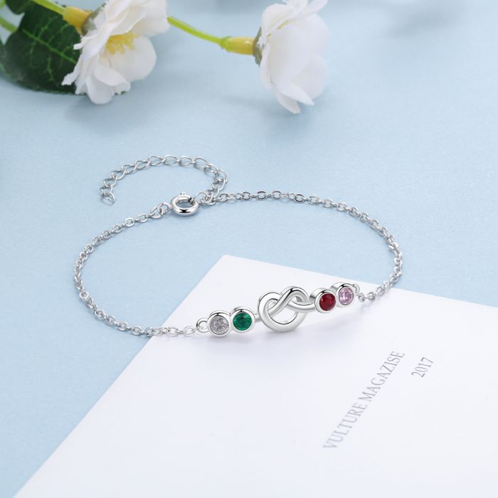 Personalised Birthstone Bracelet For Her | Customised Bracelet With Birthstones For Women