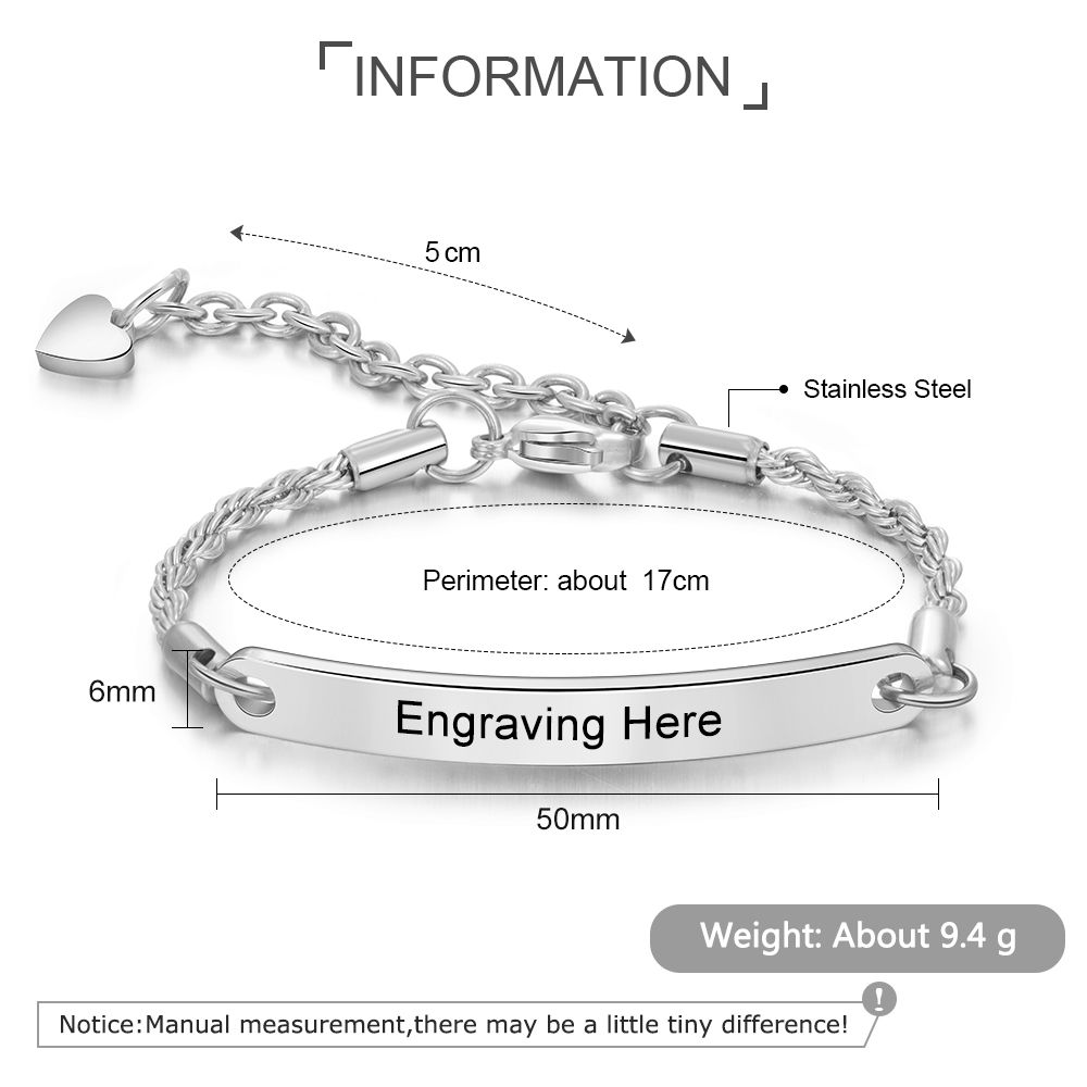Personalised Nameplate Chain Bracelet For Woman | Custom Engraved Bracelet For Her
