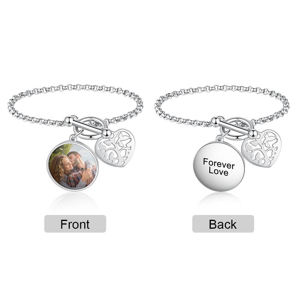 Personalised Charm Photo Bracelet For Women | Customised Photo Bracelet For Her