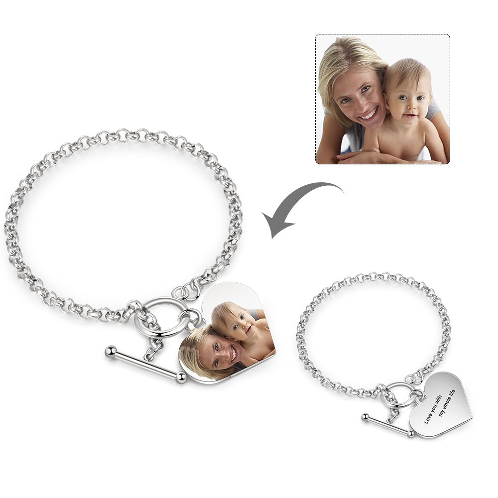Personalised Photo Charm Bracelet For Woman | Bespoke Photo Charm Bracelet For Her
