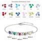 Personalised Birthstone Bracelet For Her With Up To 7 Names Engraved | Customised Bracelet For Women