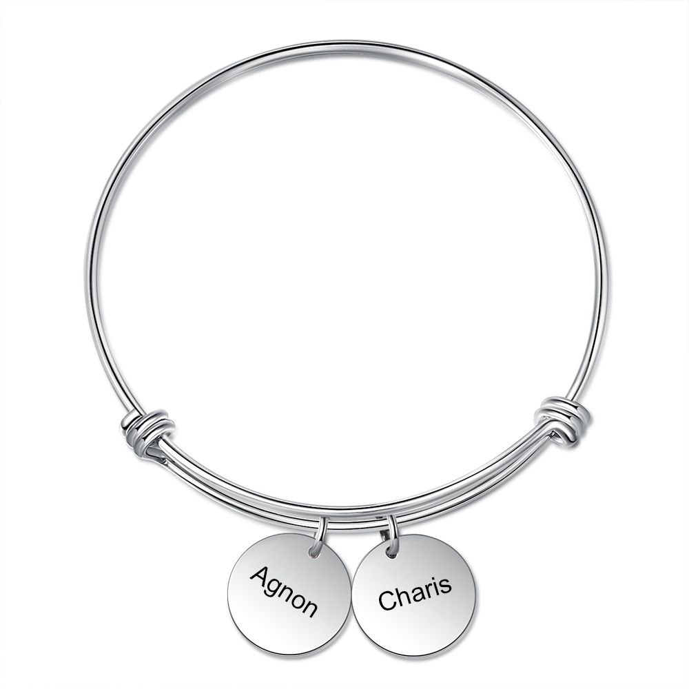 Bespoke Bracelet For Women | Customised Engraved Up To 5 Disc Charms Bracelet For Ladies