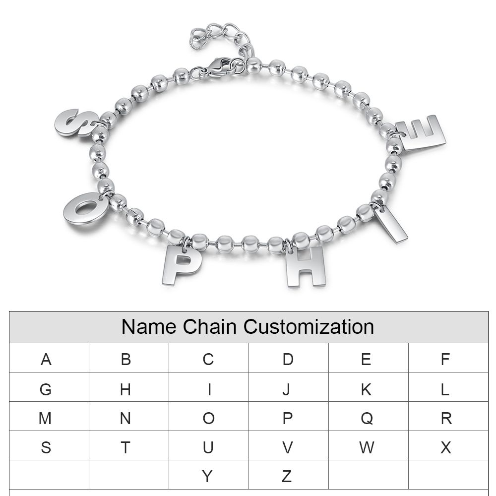 Personalised Letters Bracelet For Her | Besppke Letters Name Bracelet For Woman