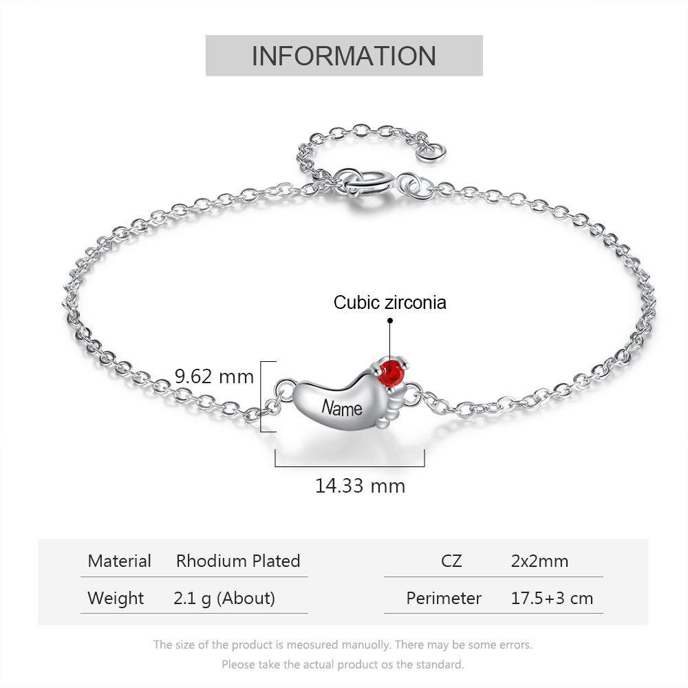 Personalised Baby Foot Bracelet | Customised Bracelet For Mum | Unique Baby Shower Gift Idea