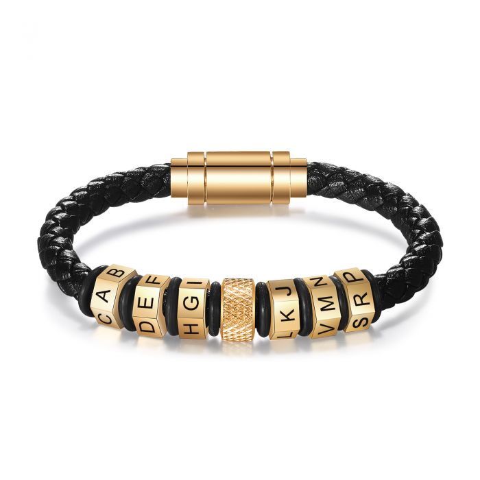 Personalised Leather Bracelet For Men | Bespoke Bracelet For Him