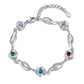 Customised Rose Bracelet For Her With Up To 5 Names Engraved And Birthstones | Bespoke Birthstone Bracelet For Her
