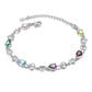 Personalised Hearts Bracelet For Hear With Engraved Names And Birthstones | Customised Bracelet For Mum