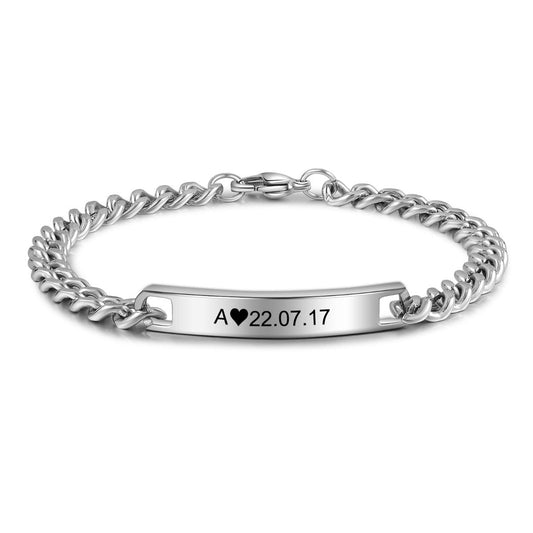 Personalised Nameplate Bracelet For Men / For Women