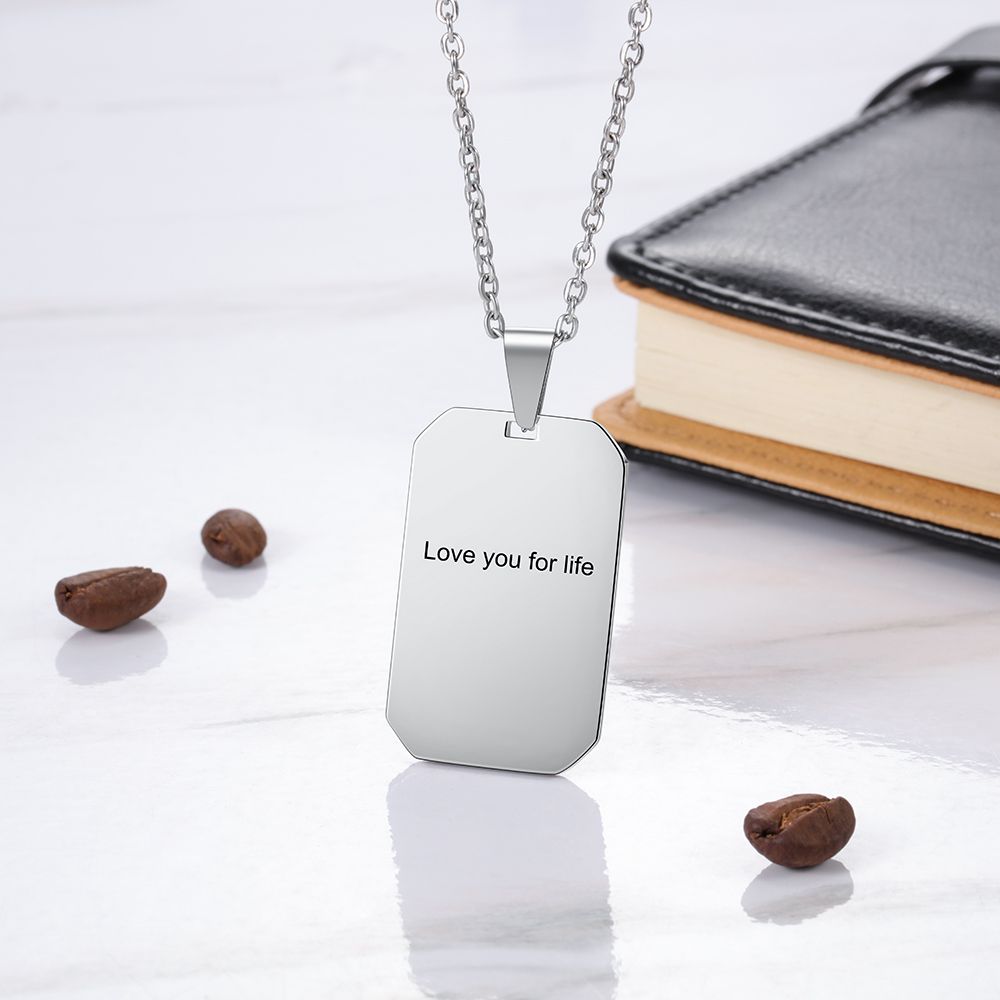 Personalised Engraved Photo Necklace | Bespoke Photo Necklace With Engraving