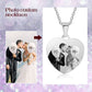 Personalised Heart Shape Photo Necklace With Engraving | Bespoke Engraved Photo Necklace