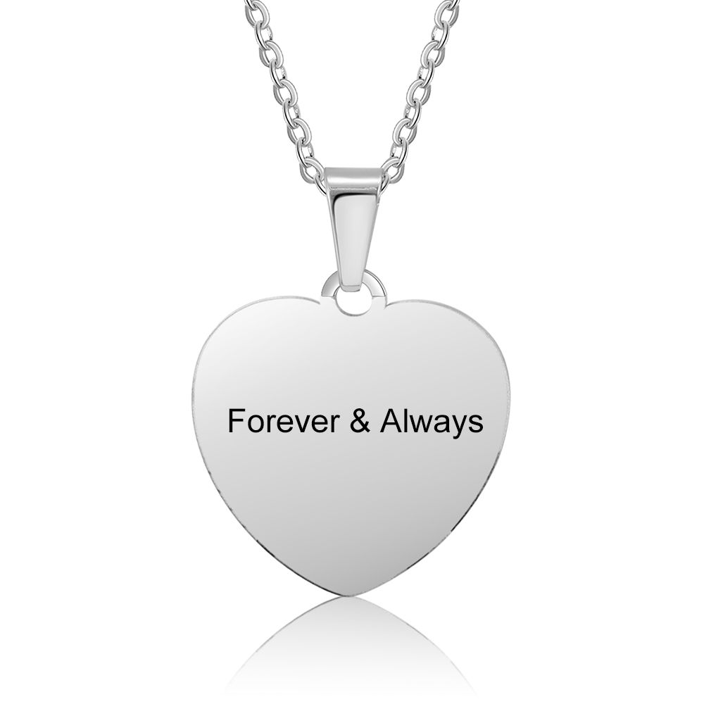 Personalised Heart Shape Photo Necklace With Engraving | Bespoke Engraved Photo Necklace