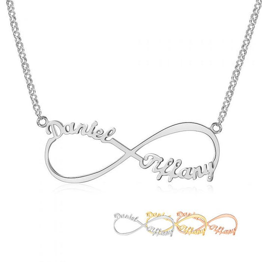 Infinity Name Necklace | Personalised 2 Names Infinity Necklace