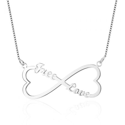 Bespoke Infinity Hearts Name Necklace | Customised 2 Names Necklace