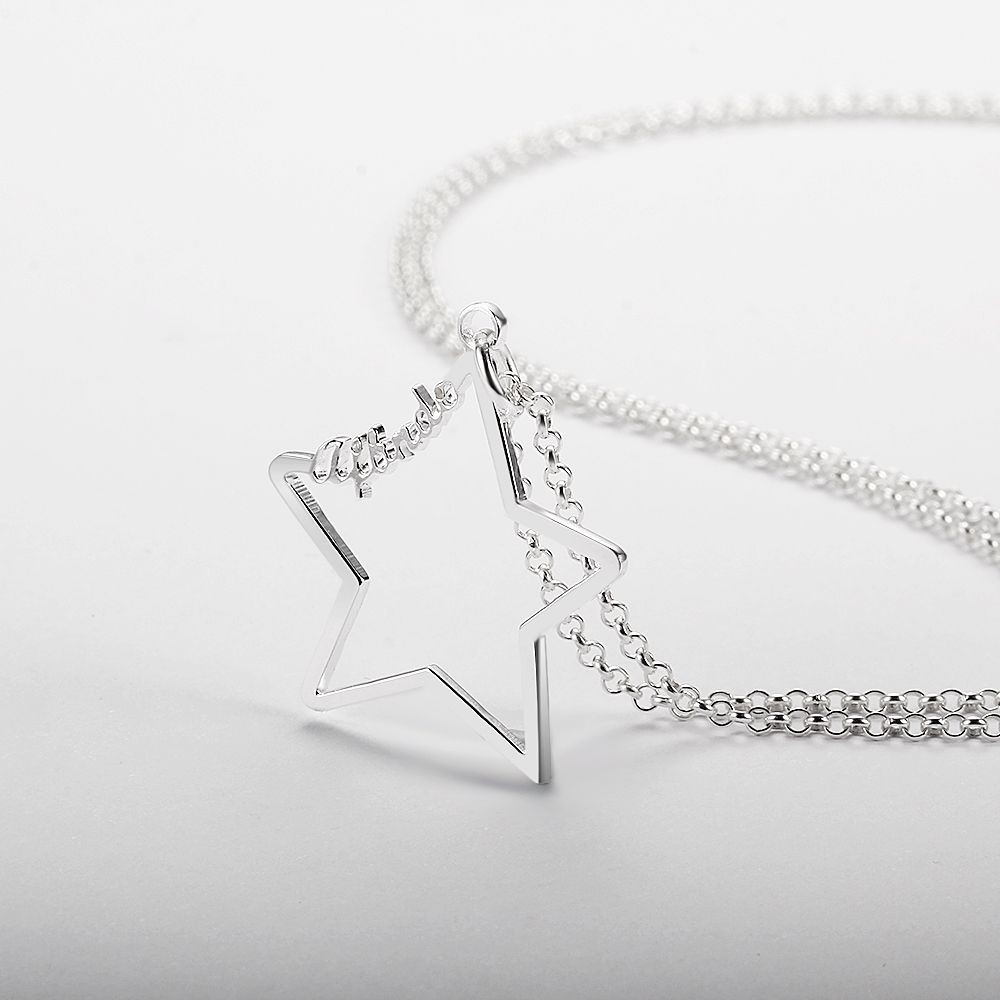 Personalised Pentagram Name Necklace | Bespoke Star Name Necklace