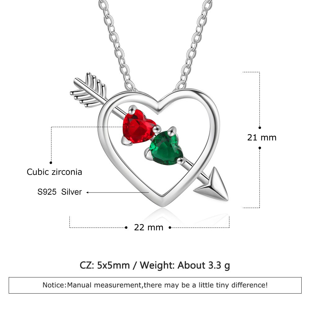 Personalised Love Necklace With Birthstones | Bespoke Birthstone Necklace