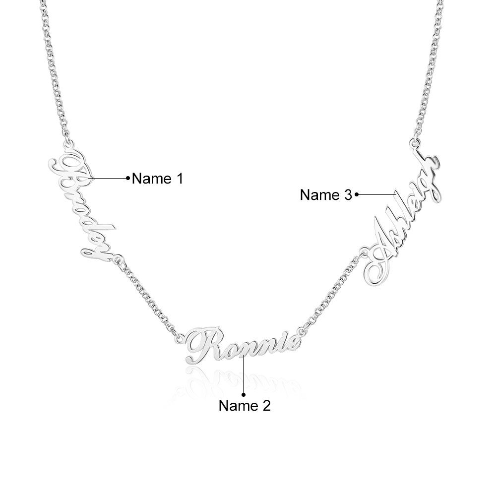 Personalised 3 Names Necklace | Custom Made Necklace Names