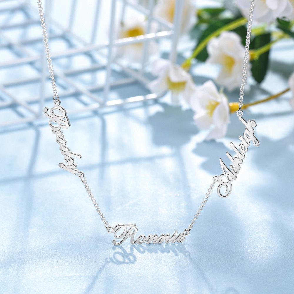 Personalised 3 Names Necklace | Custom Made Necklace Names