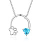 Personalised Paw Necklace With Birthstone | Customised Paw Necklace
