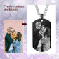 Personalised Black Dog Tag Necklace For Men With Calendar | Customised Photo Necklaces For Men