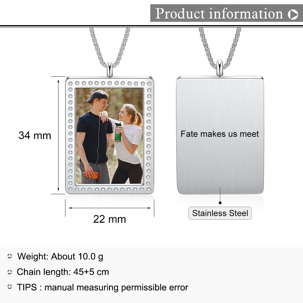 Customised Frame Style Photo Necklace | Personalised Photo Necklace For Woman