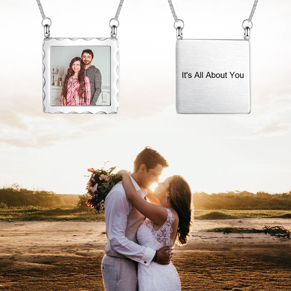 Personalised Frame Style Photo Necklace | Bespoke Photo Necklace For Woman