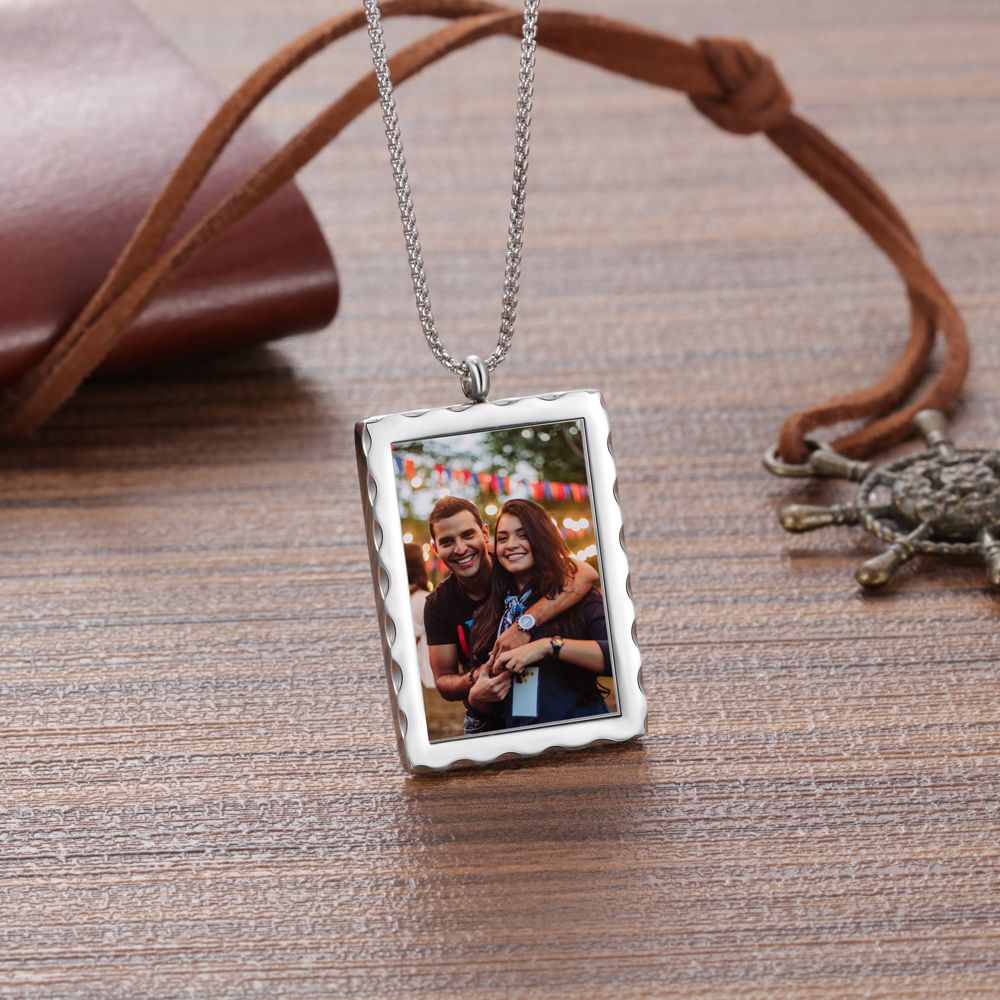 Personalised Frame Style Photo Necklace | Bespoke Photo Necklace For Her