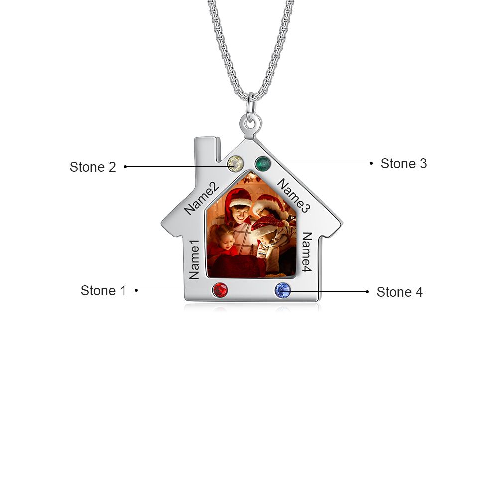 Personalised Christmas House Photo Necklace | Bespoke Chritmas Gift