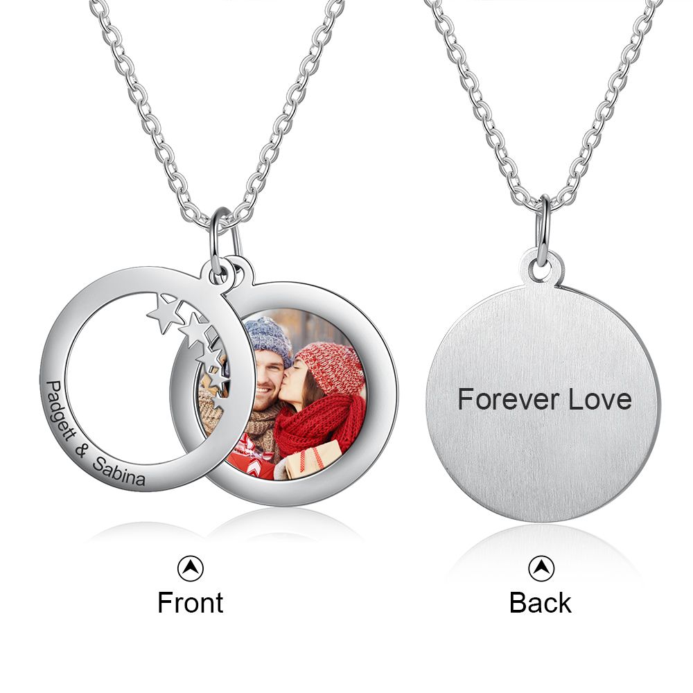 Bespoke Christmas Gift Photo Necklace With Personalised Engraving  | Customised Christmas Gift For Her