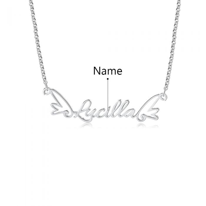 Personalised Name Necklace | Bespoke Name Necklace With Wings