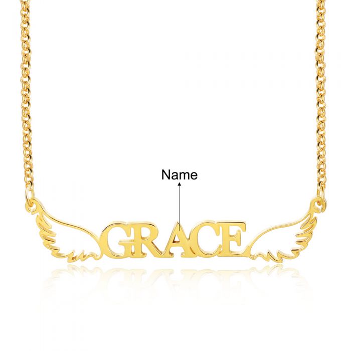 Bespoke Name Necklace | Personalised Name Necklace With Wings