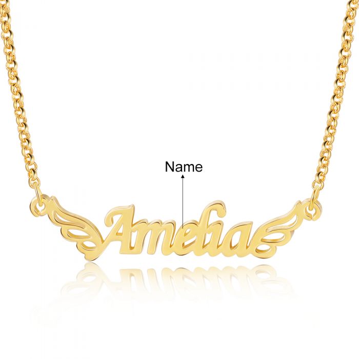 Bespoke Name Necklace | Customised Name Necklace With Wings