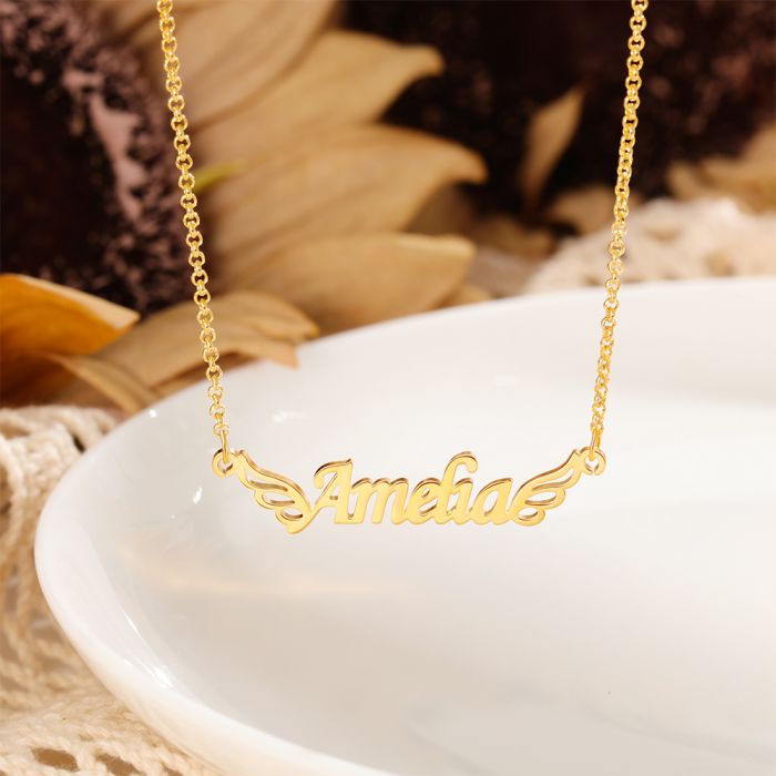 Bespoke Name Necklace | Customised Name Necklace With Wings