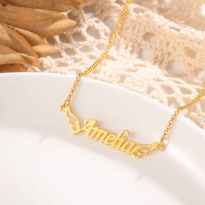 Bespoke Name Necklace | Customised Name Necklace With Wings