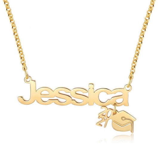 Graduation Personalised Name Necklace With Year | Bespoke Graduation Gift Idea