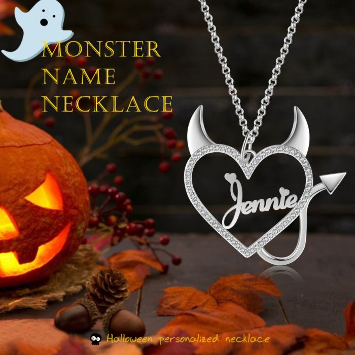 Halloween Day Gift Idea | Personalised Name Necklace | Bespoke Evil Name Necklace