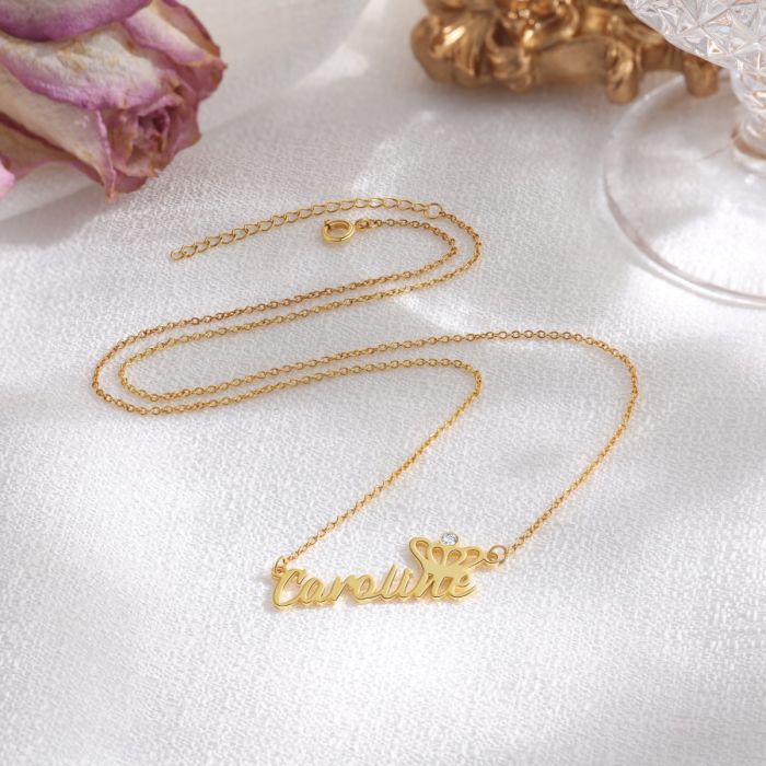 Personalised Name Necklace | Bespoke Name Necklace With Crown