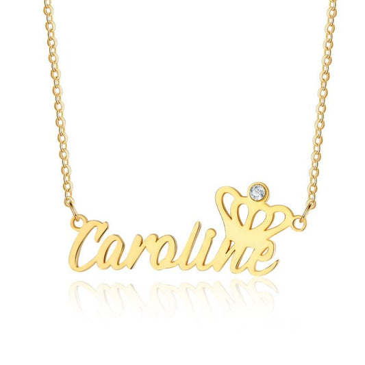 Personalised Name Necklace | Bespoke Name Necklace With Crown