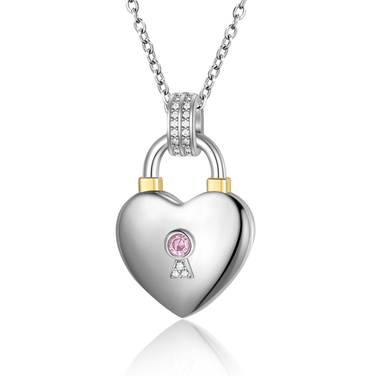 Personalised Heart Lock Photo Necklace | Custom Engraved Necklace With Photo