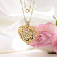 Personalised Yellow Gold Plated Rose Heart Photo Necklace | Customised Photo Necklce